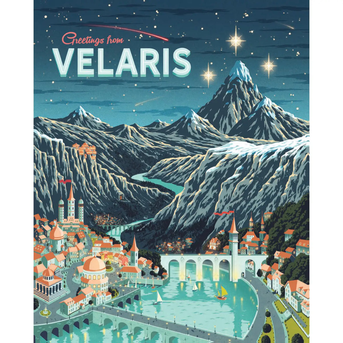 A Court of Thorns and Roses: Official Greetings from Velaris 1000-Piece Puzzle